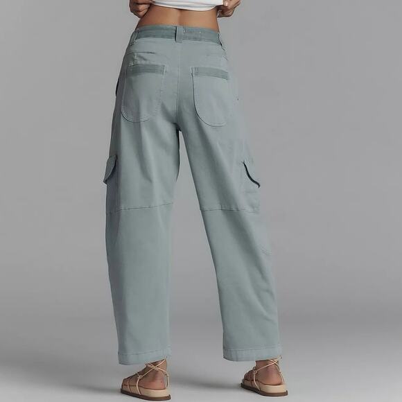 Pilcro Slouchy Utility Bow Barrel Pants in Sage Cargo Pockets Size 27 NWT - Picture 2 of 16